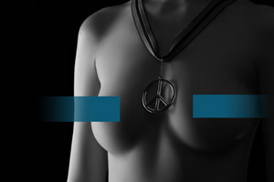 Chinese model Linx photographedi with a peace symbol. Shower Curtain Softbox Light